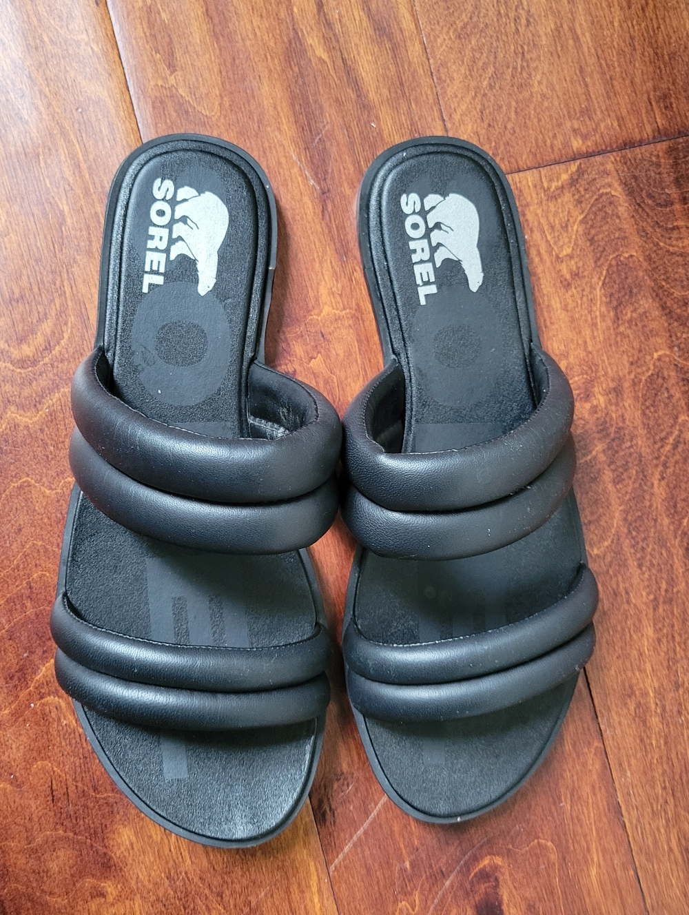 Sorel Women’s 10 Ella II Puff Slide Sandals Black